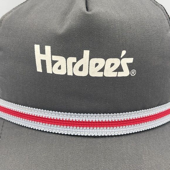 Vintage Hardees Fast Food Restaurant Employee Trucker Hat Snapback Cap 1980s - Picture 2 of 10